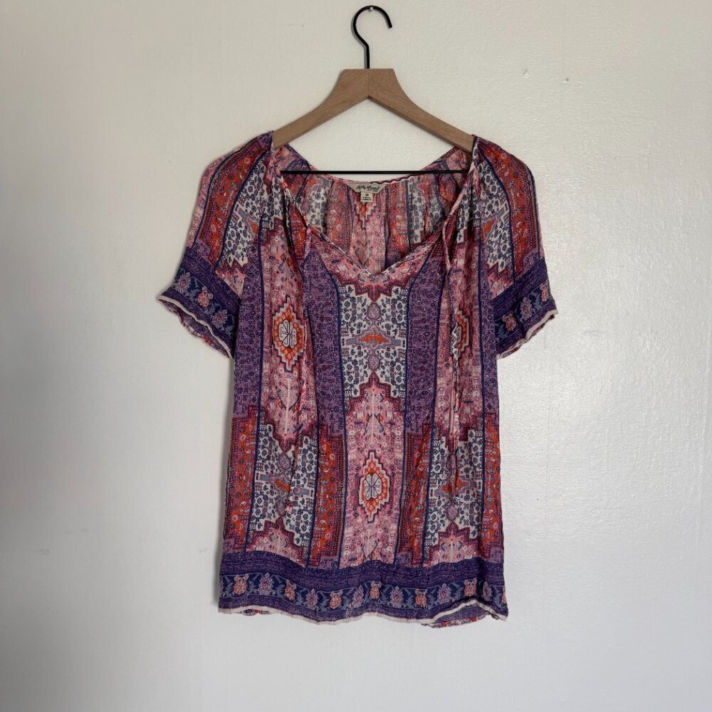 Lucky Brand Boho Flowy Top Size Medium